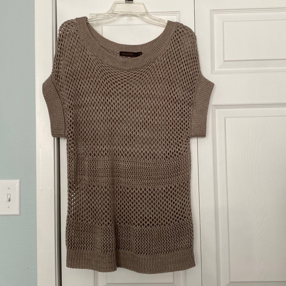 The Limited open crochet short-sleeve sweater